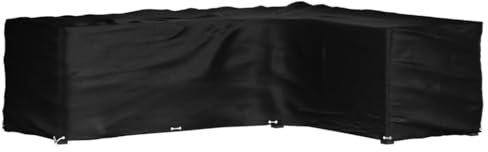 vidaXL Gartenmöbel Abdeckung, Abdeckplane Wasserdicht UV-beständig, Schutzhülle in L-Form mit 16 Ösen, Garnitur Schutzhaube Abdeckplane für Rattanmöbel, 260x210x80cm