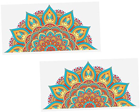 Veemoon 2st Mandala-wandaufkleber Blumen-wandtattoo Mandala-aufkleber Für Die Wand Halbe Mandalawand Mandala-blumen-kopfteil-aufkleber Halbe Mandala Wandkunst Lotus Hintergrund Pvc