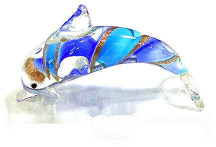 XINGYUANHE Glas-Delphin-Figur, niedliches Meerestier, kleine Statue, Ornamente, Heimdekoration, Tischdekoration, Urlaub, Neujahrsgeschenke