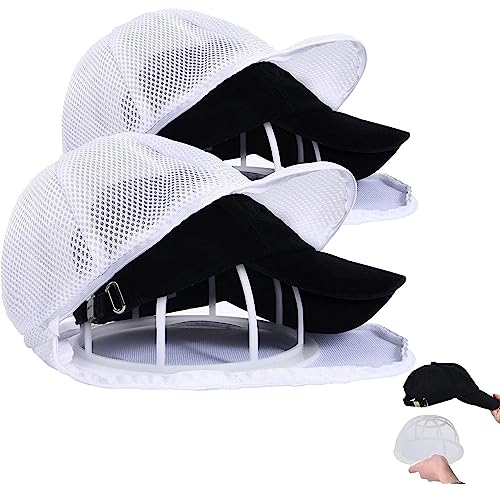 Elinrat 2 Stück Hutwaschkäfig Cap | Washer Für Baseballmützen | Ball Caps Waschkäfig Mit Mesh Wäschesack | Hutreinigungskäfig | Hutrahmen Für Waschmaschine | Hutschutzständer Für Waschmaschine