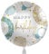 Trendiger Folienballon Happy Birthday Ballon Geburtstag Frauen Männer Deko Luftballon elegant modern, Made in EU & Germany, Golden Blue