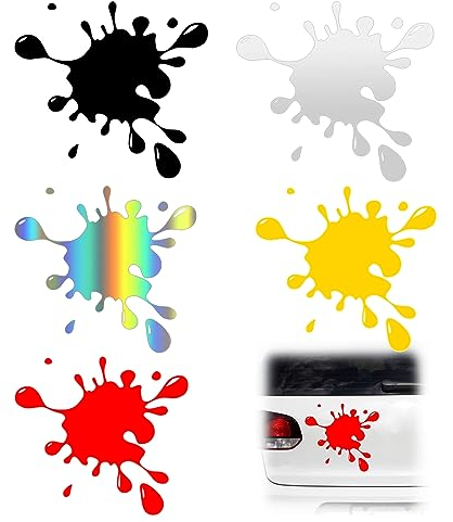 5 fogli adesivi per auto Splatter Splatter Kit per auto,veicoli,scooter,ciclomotori,casco da motociclista,bici,laptop,smartphone,Splatoon