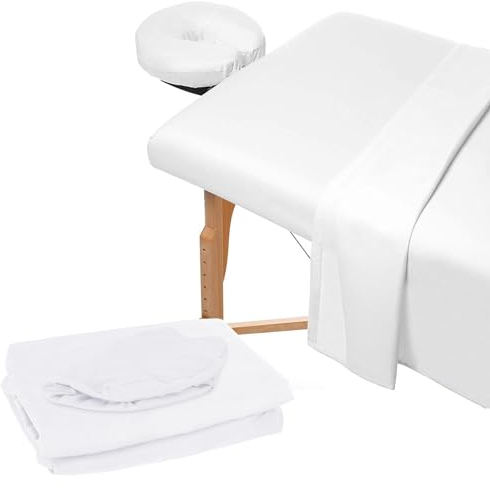 XQZMD Ensemble de draps 3 pièces en microfibre - Housse plate pour table de massage - Comprend des draps-housse - Pour