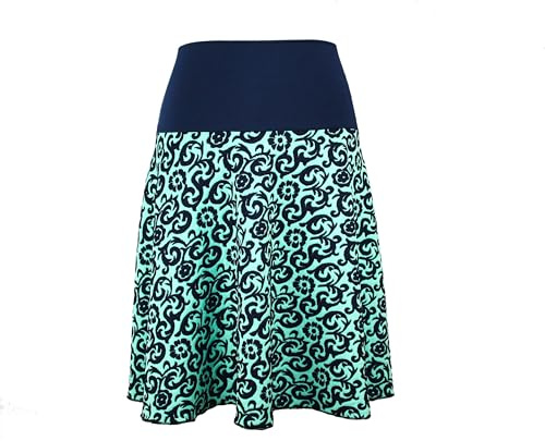 dunkle design Damen Strickrock Jacquard A-Linie 57cm