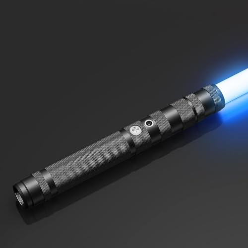 CUPCHID Sabre Laser,Sabre Lumineux à poignée en métal RVB 7 Couleurs, épée Lumineuse Rechargeable par USB à Rotation Douce avec Effet sonore pour Enfants et Adultes (77 cm)