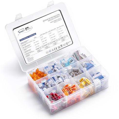 SIMET Set di 240 attacchi rapidi con leve, attacchi rapidi push-in, morsetti a leva 0,2-4 mm², per filo universale, leva di bloccaggio