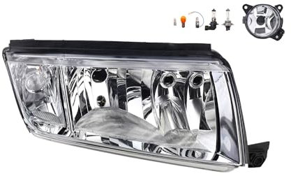 Johns, Scheinwerfer Halogen Front kompatibel zu Skoda Fabia 6Y 09/99-03/08 H7 H3 Rechts + Nebelscheinwerfer + Leuchtmittel