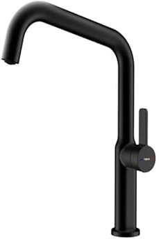 TEKA Grifo Cocina Monomando, Caño Alto Giratorio 360, Aireador Antical Caudal Limitado a 5 l/min Latiguillos Flexibles de 3/8”, Easy Fix OVAL 914