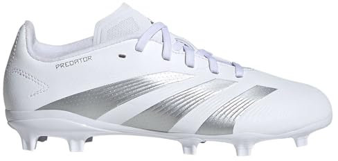 adidas Kids 24 League Junior Firm Ground Football Boots White/Silver 3