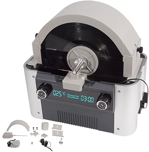 Generic Kit de limpieza de discos de vinilo, cuidado profesional de discos de vinilo, máquina de limpieza de discos de álbum sin arañazos con descontaminación de alta frecuencia