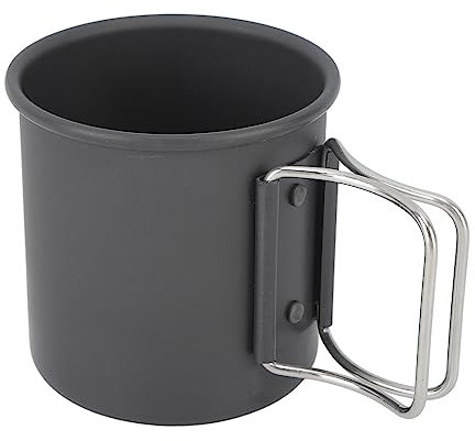 Vitdipy Campingbecher, Mit Faltbarem Griff, Tragbarer Outdoor-Becher aus Edelstahl Für Rucksackreisen, Wandern, Jagen, Angeln