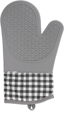 Guanti da forno in tessuto | Guanti da forno extra lunghi | Guanti da forno per alte temperature, guanti da forno resistenti al calore, guanti da forno per mani grandi, guanti di sicurezza da cucina,