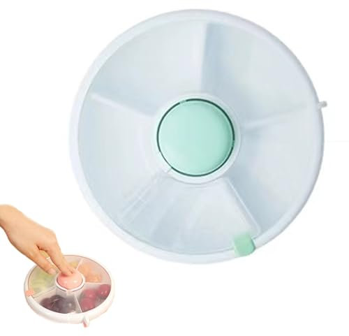 Drehbare Snackbox Mit Knopf, Rotierende Spinner für Kinder, Fächer-Container für Unterwegs und Reisen