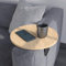 Couch-Tablett Armlehne, Einstellbarer Sofa-Tablett, Getränkehalter, spezielles Design praktischer Metallhalterung, Sitzgarnitur Ablage, Durchmesser ⌀ 35 cm (Eiche)