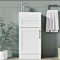 BELOFAY White 400mm Floor Standing Bathroom Vanity Unit With Basin - Lacquered Cloakroom Vanity Unit with 1 Tap Hole and Soft Close Hinges with WASTE (Crawley White.)