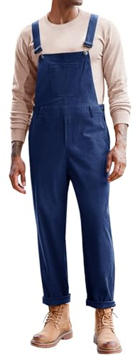 Runcati Cord-Latzhose für Herren, Arbeitskleidung, modisch, lässig, Overall, verstellbarer Riemen, Strampler