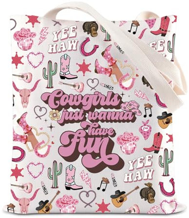 ENSIANTH Cowgirl-Tragetasche, Landmädchen-Geschenk, Westernstiefel, Geschenk, Cowgirl, Reithandtasche, Cowgirls, einfach Spaß haben, Viel Spaß-Tasche