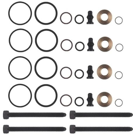 Bohaner 4x Dichtungssatz Einspritzdüse inkl. Schrauben Pumpe Düse Dichtungssatz Einspritzdichtung Injektordichtung Klemmschraube 1417010997 038103385A für VW 1,9 2,0 TDI Motorcode BKC BMM BLS