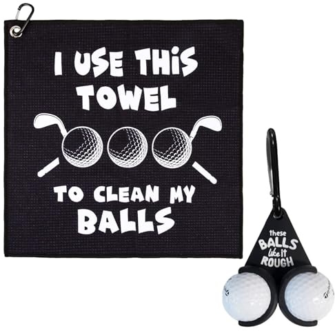 2 Pack Funny Golf Towel Ball Holder Rack Mens Gifts Club Accessories