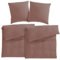 Pure Label Musselin Bettwäsche 135x200 4-teilig bestehend aus Bettbezug 135 x 200 cm 2er Set, Kissenbezug 80x80 cm 2er Set aus Baumwolle - Traumhaft kuschelige Bettwäsche-Sets in braun