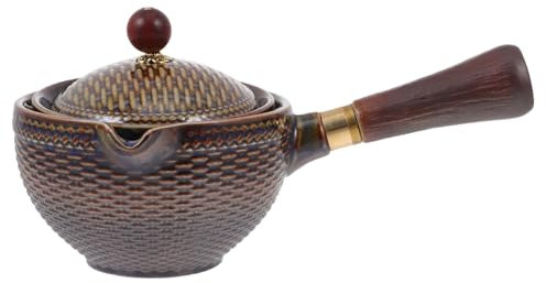 KICHOUSE Tetera Con Filtro Tetera Para Estufa Con Infusor Extraíble De Acero Inoxidable Colador Para Té Suelto Tetera Fellow Con Infusor Teteras De Madera Marrón