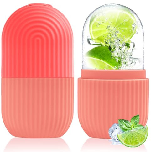 flintronic Ice Face Roller,Silicone Mold Ice Roller, Reusable Facial Beauty Ice Roller, Skin Care Tools for Firms Skin, Minimizes Eye Lines, Brighten Face (Pink)