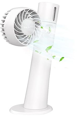 focombance Ventilador Portatil USB Ventilador Clip Spray Mesa Water Ventiladors Eléctrico, Pequeño Mini Ventiladors Mano Fan Silencioso Potente LED Recargable Bateria Fan Portatil Oficina