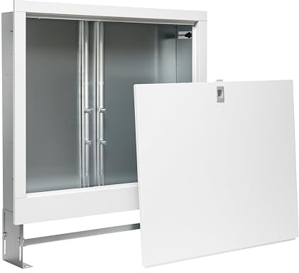 ENVIRON - Unterputz Verteilerschrank für Fußbodenheizung | Lackiertes & Verzinktes Stahlblech | Verstellbare Tiefe & Höhe | Verteilerkasten | Heizkreise (795x575-665x110-170mm (2-12 Heizkreise))