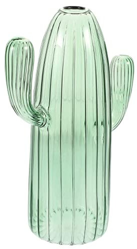 HEALEEP Vaso per Cactus in Vetro Trasparente a Forma di Cactus, Centrotavola Decorativo per Piante Idroponiche da Tavolo, Decorazione Elegante per Casa, Ufficio e Cucina