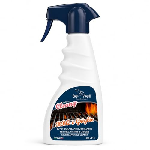 Cleany Detergente Super Sgrassante Spray per BBQ, Piastre e Griglie, Sgrassatore Super per Barbecue, 500 ml, Made in Italy