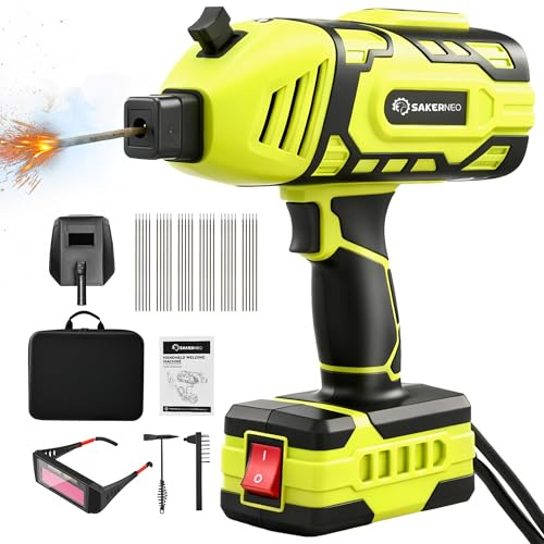 SakerNeo Compact Handheld Welding Machine 220V IGBT Inverter 20-120A | 5-Step Dial, Lightweight Portable Welder for 3/32 to 1/8 Electrodes – Ideal for DIY & Home Repair (Green)