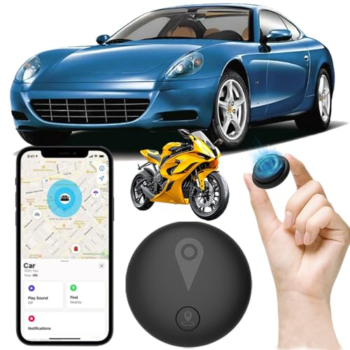 GPS Coche Localizador,2026 Nuevo Magnética Localizador Oculto Rastreador(Compatible con Android e iOS) sin suscripción/Sims eguimiento en Tiempo Real para Vehículos/Moto/Llaves/Maleta/Niños