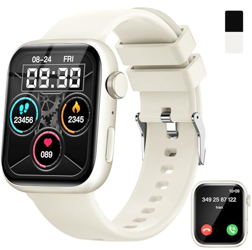zaisia Smartwatch Uomo Donna, 1.85 Orologio Smartwatch con Chiamare/Rispondere, Molteplici modalità Sportive con Contapassi/Sonno/Cardiofrequenzimetro, IP68 Smart Watch per Andorid iOS