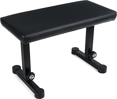 K&M 14085 Klavierbank Schwarz – Stahl, Kunstleder – Polstersitz, breite Sitzfläche – Höhenverstellbarer Keyboard-Sitz