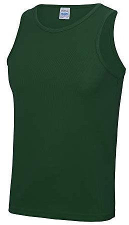 Just Cool Mens Sports Gym Plain Tank / Vest Top (S) (Bottle Green)