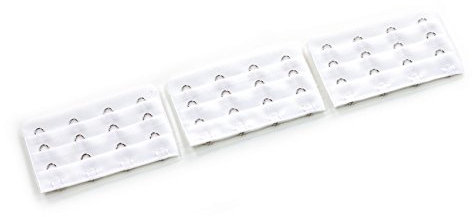 Estensore per reggiseno a quattro ganci, confezione da 3, bianco