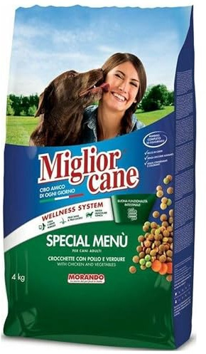 Migliorcane Pellets Trockenfutter für Hunde (Hundefutter trocken, 100% Made in Italy, Hauptzutat: Gemischt, Hundetrockenfutter, Hunde Futter, Portionsgröße: 4 kg)
