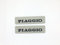 Ein Paar Aufkleber für Metalltank für Piaggio Ciao Si Bravo, 11,5 x 2,8 cm.