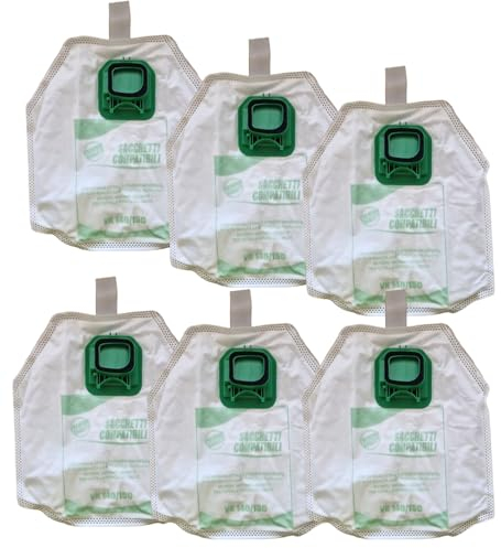 Staubsaugerbeutel, kompatibel mit Vorwerk Kobold VK140 und VK150, 6 Stück