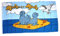 Flagge Fahne Moin Moin Robben Möwe 90 x 150 cm FLAGGENMAE®