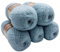 5 x 100 g Alize Glitzerwolle, Effektwolle einfarbig, 500 Gramm Metallic - Wolle mit 20% Woll-Anteil (graublau 114)