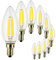 SUNSEED 10x Glühfaden LED Kerze Lampe E14 6W ersetzt 60W Neutralweiß 4000K