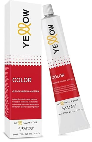 Coloración cosmética permanente de Alfaparf Group, 410 GRAFITE, aceite de argán y aloetrix Yellow Color, 100 ml