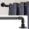 TALITARE Industrielle Gardinenstange, schwarz, 81,3 bis 214,3 cm, verstellbar, Edelstahl, rostbeständig, verdunkelnd, zum Umwickeln, Decken- und Wandmontage