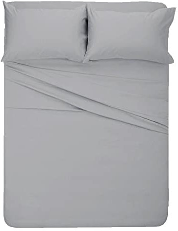 Kurze Queen-Size-Bettlaken für Wohnmobil, 400 Fadenzahl, Baumwoll-Bettlaken, Wohnmobil, kurze Queensize-Bettlaken (60x75 cm), Wohnmobil-Bettlaken (einfarbig, hellgrau)