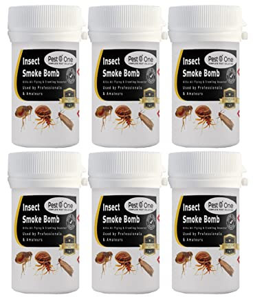 Bed Bug & Flea Killer Smoke Bomb Home Fumigation Fogger Fast Acting Pest Control for Bed Bugs, Fleas & Eggs No Odour No Residue HSE Approved (3.5g Each) Pack of 6
