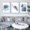 TROYSINC 3er Set Abstract Poster, Blau Geometrie Form Bilder, Ohne Rahmen Wandkunst Leinwand Poster, Morden Wandbilder für Wohnzimmer Schlafzimmer (40 x 50 cm)