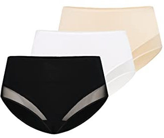 Teyli 3er Pack Slip Damen Baumwolle zum Kaschieren von Unvollkommenheiten - Bikinis & Taillenslips für Damen - Slips Baumwolle