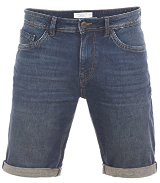 TOM TAILOR Jeans Shorts Herren Stretch Kurz Regular Slim Fit Josh Kurze Hosen Bermuda Shorts Sommer Denim Einfarbig Blau w33, Größe:W 33, Farbe:Stone Blue Denim Tint (10147)