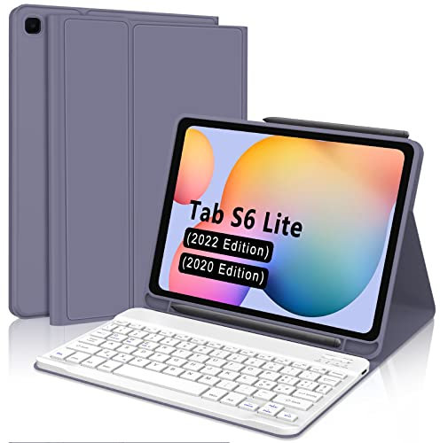 IVEOPPE Tastiera Samsung Galaxy Tab S6 Lite 2024, Custodia Tastiera per Samsung Tab S6 Lite, Cover Bluetooth Tastiera Italiano Galaxy S6 Lite SM-P613/P619/P610/P615 10.4 2022/2020, Viola lavanda